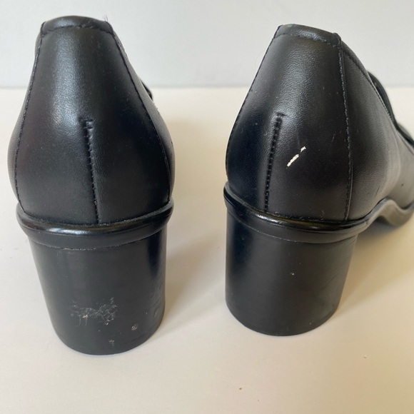 Rockport black leather block heel square toe shoe women’s 6.5 - Picture 3 of 14